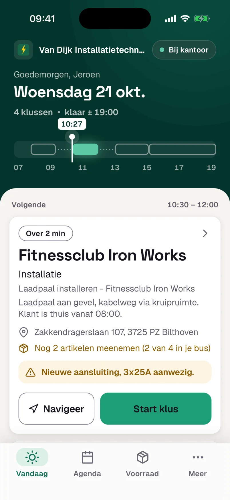 De dag van de monteur: vier klussen op een tijdlijn en de klus die zo begint.